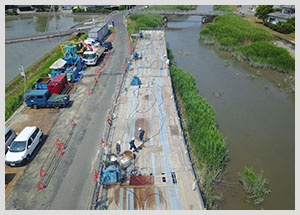 画像：本庄江広域河川改修(通常)工事(地盤改良工)